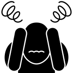 Illustration of a person sitting on the ground with their head down, surrounded by dark clouds, rain, and sad faces—symbolizing depression and emotional heaviness.